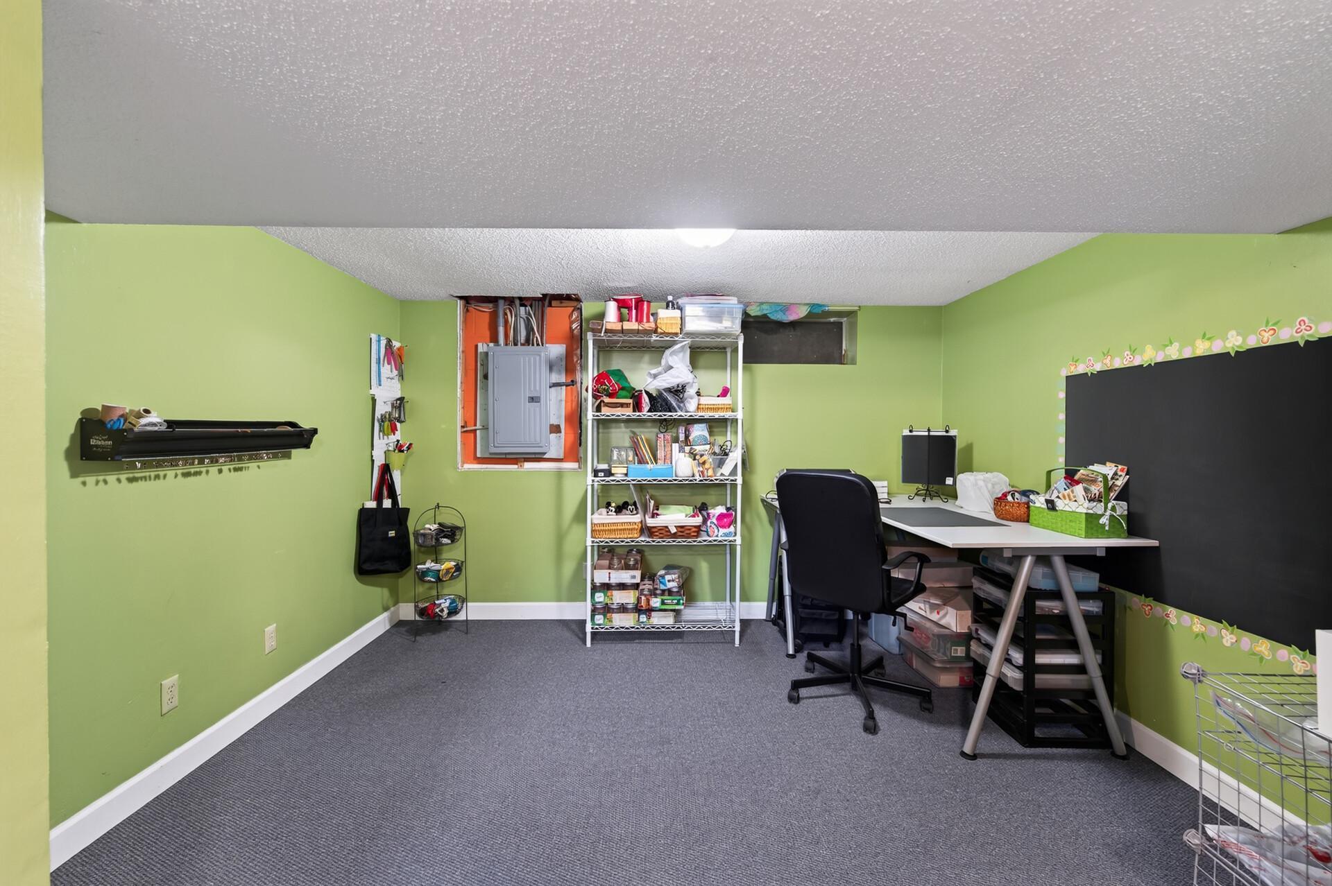 Bonus room connected to family room.