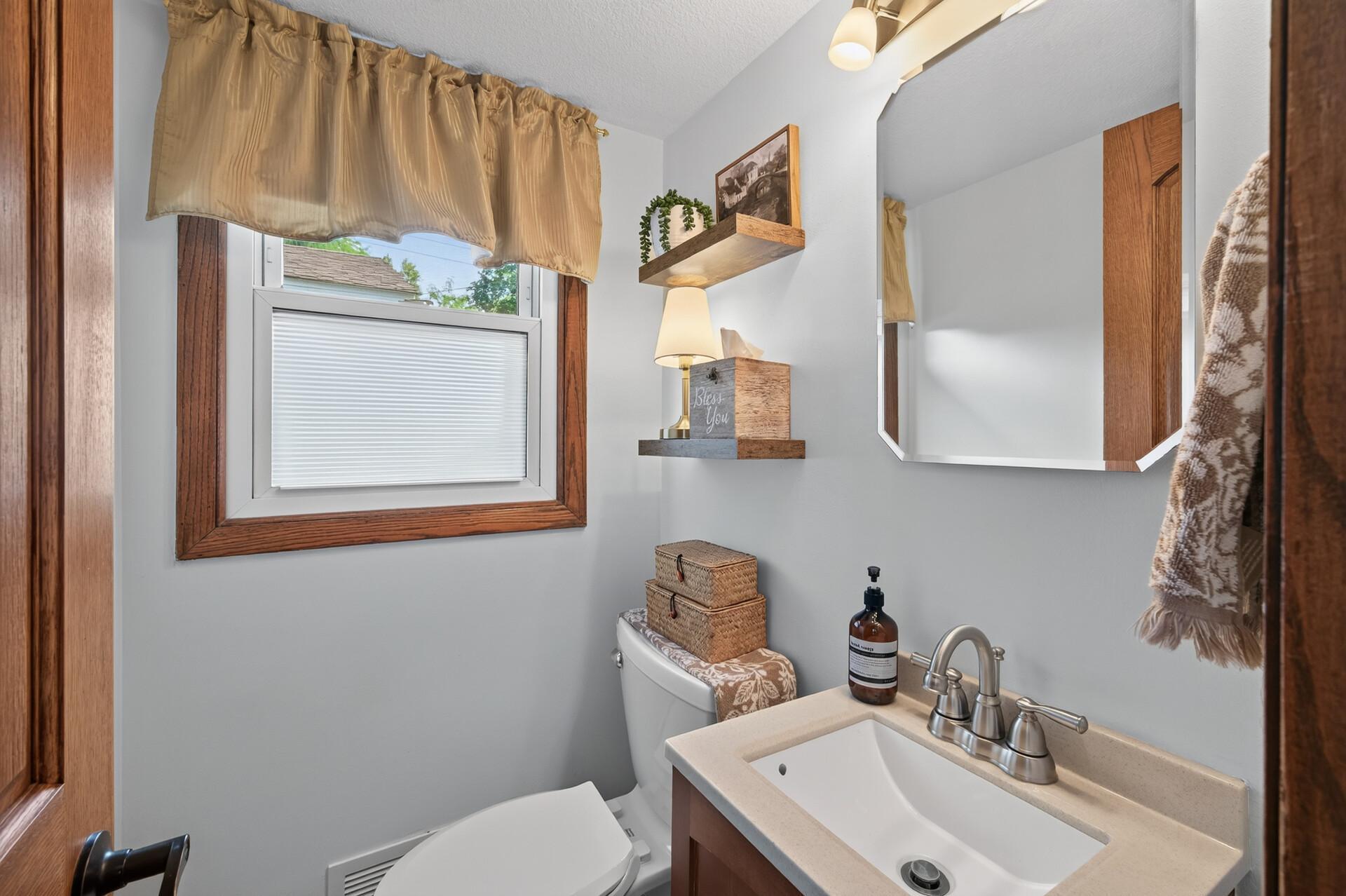 Half bath on main floor.