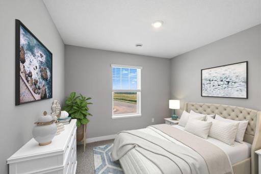 4th spacious, upper-level bedroom. Model photos. Options and colors will vary.