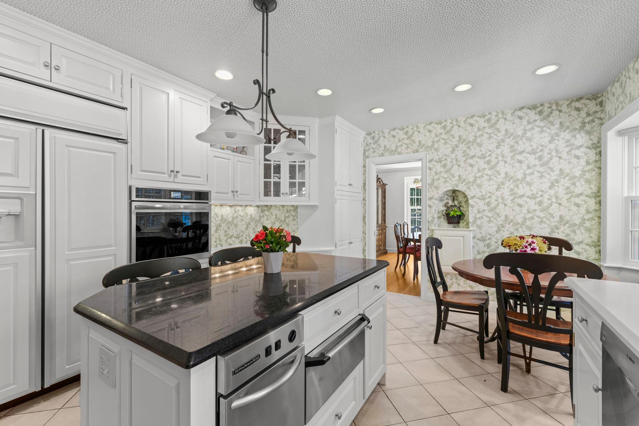 Informal dining space and center island seating