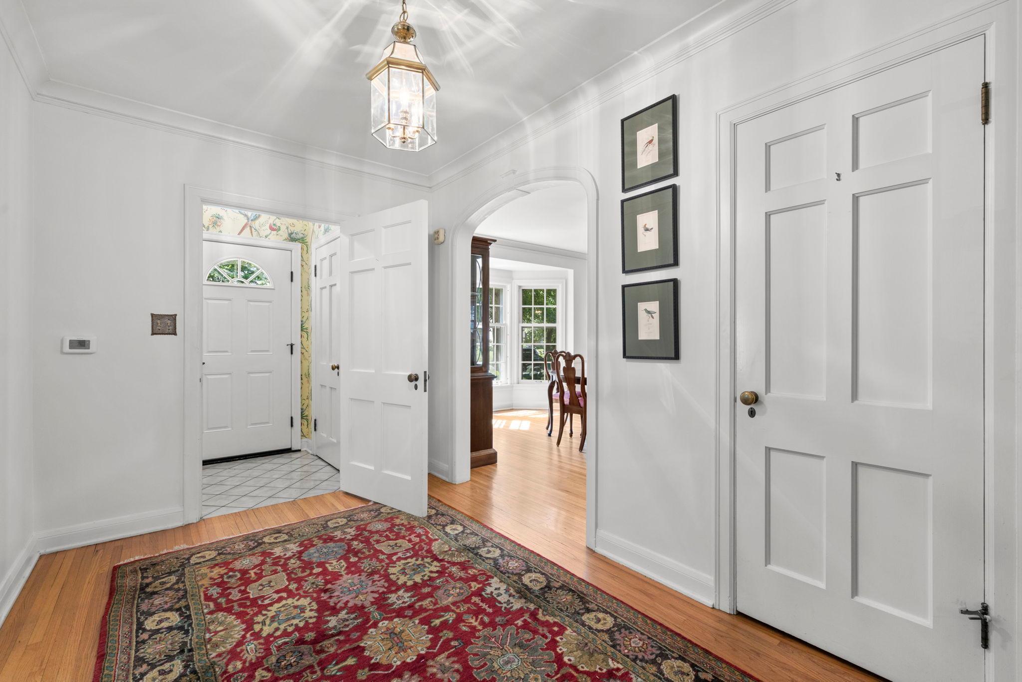 Coat closets at front door and in front foyer