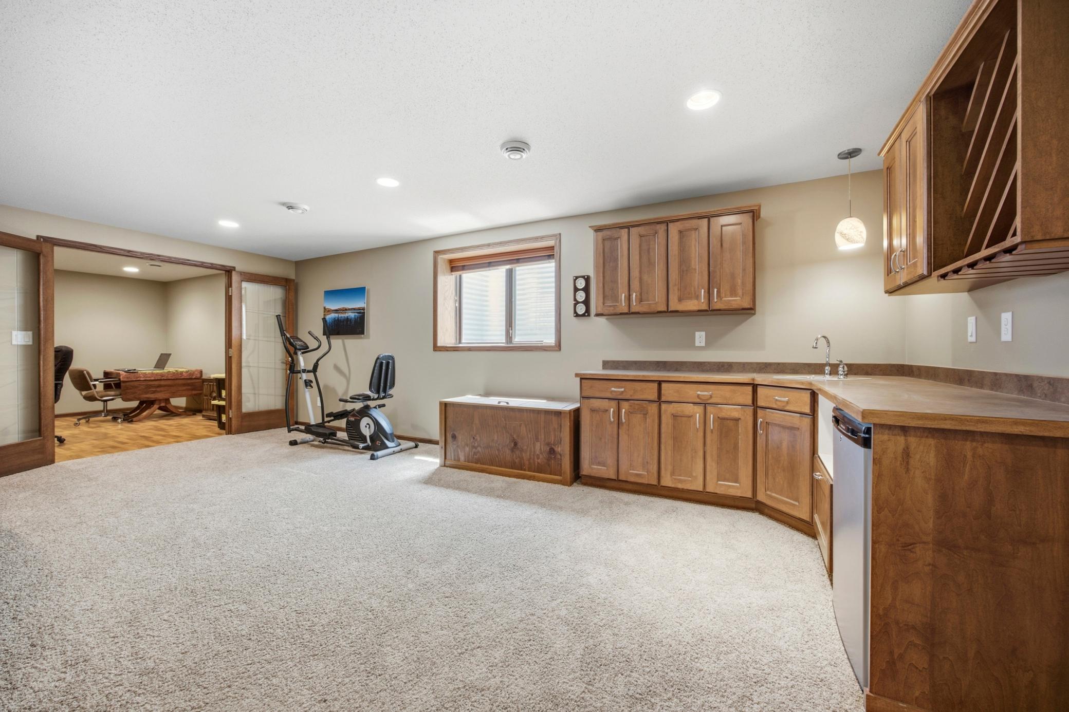 wet bar + office