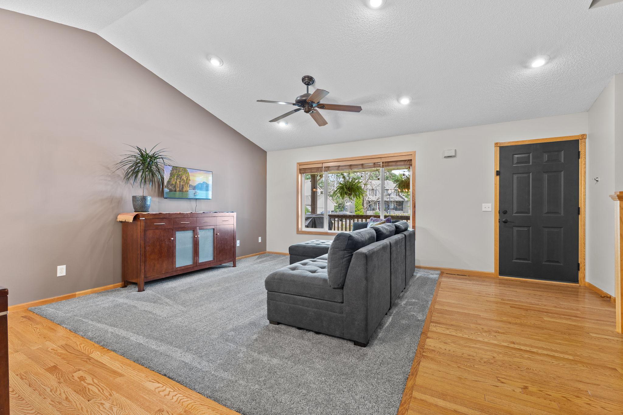 Open concept with vaulted ceiling
