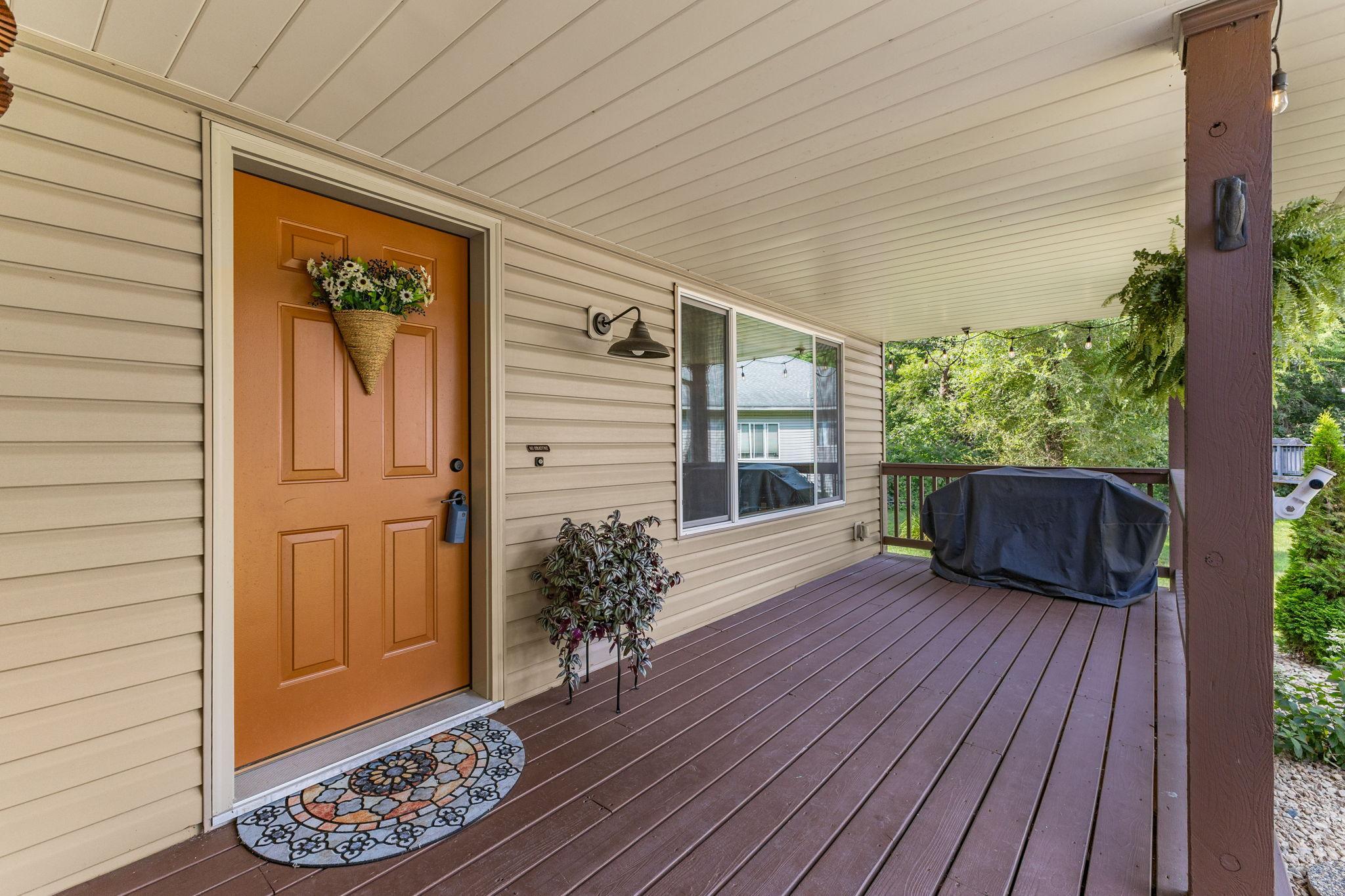 Covered porch to enjoy that morning coffee