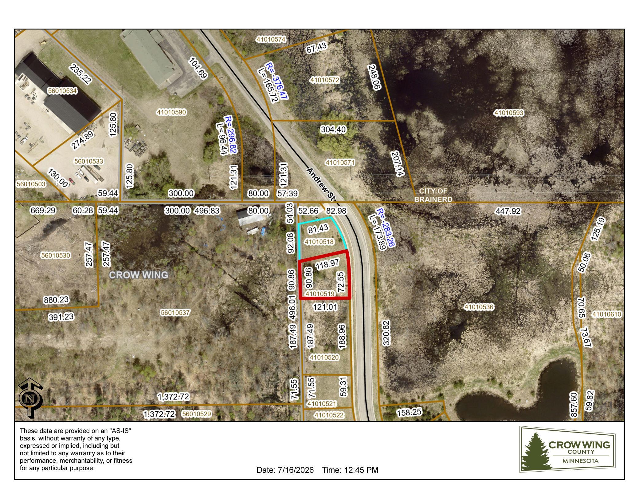 Aerial - Includes both highlighted lots - Red and Blueish
