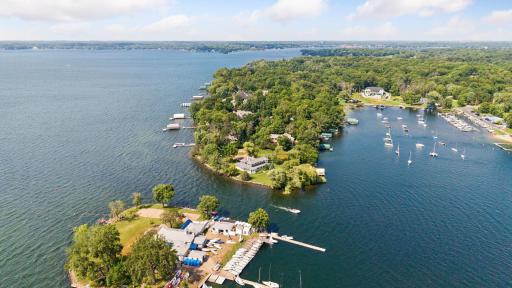 Aerial View of Sunset Point and Light House Island