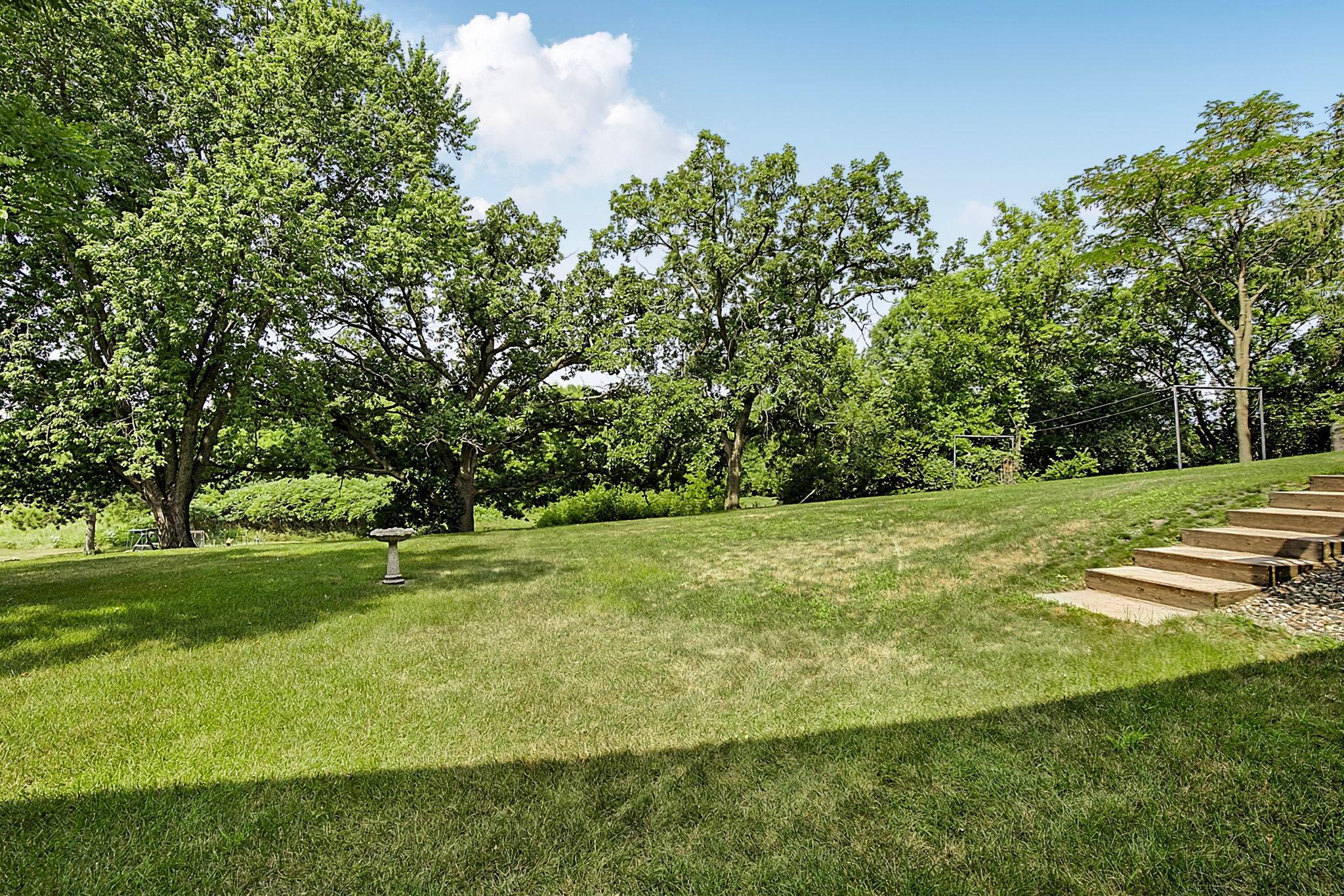 View of the back yard from the lower level access