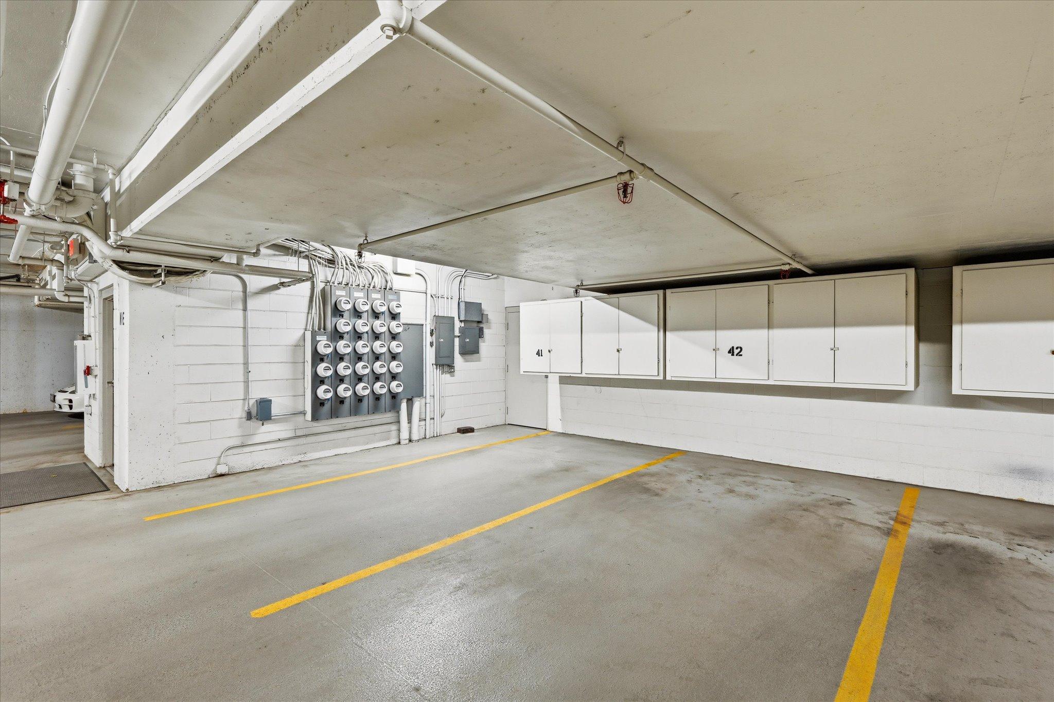 Attached under ground parking steps from condo. Separate PID#
