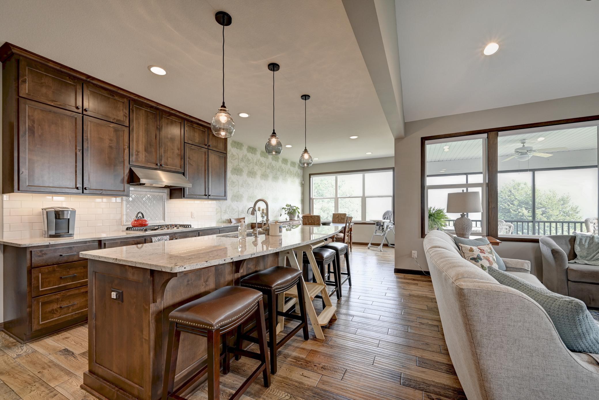 Ten foot center island is great for buffet style dining