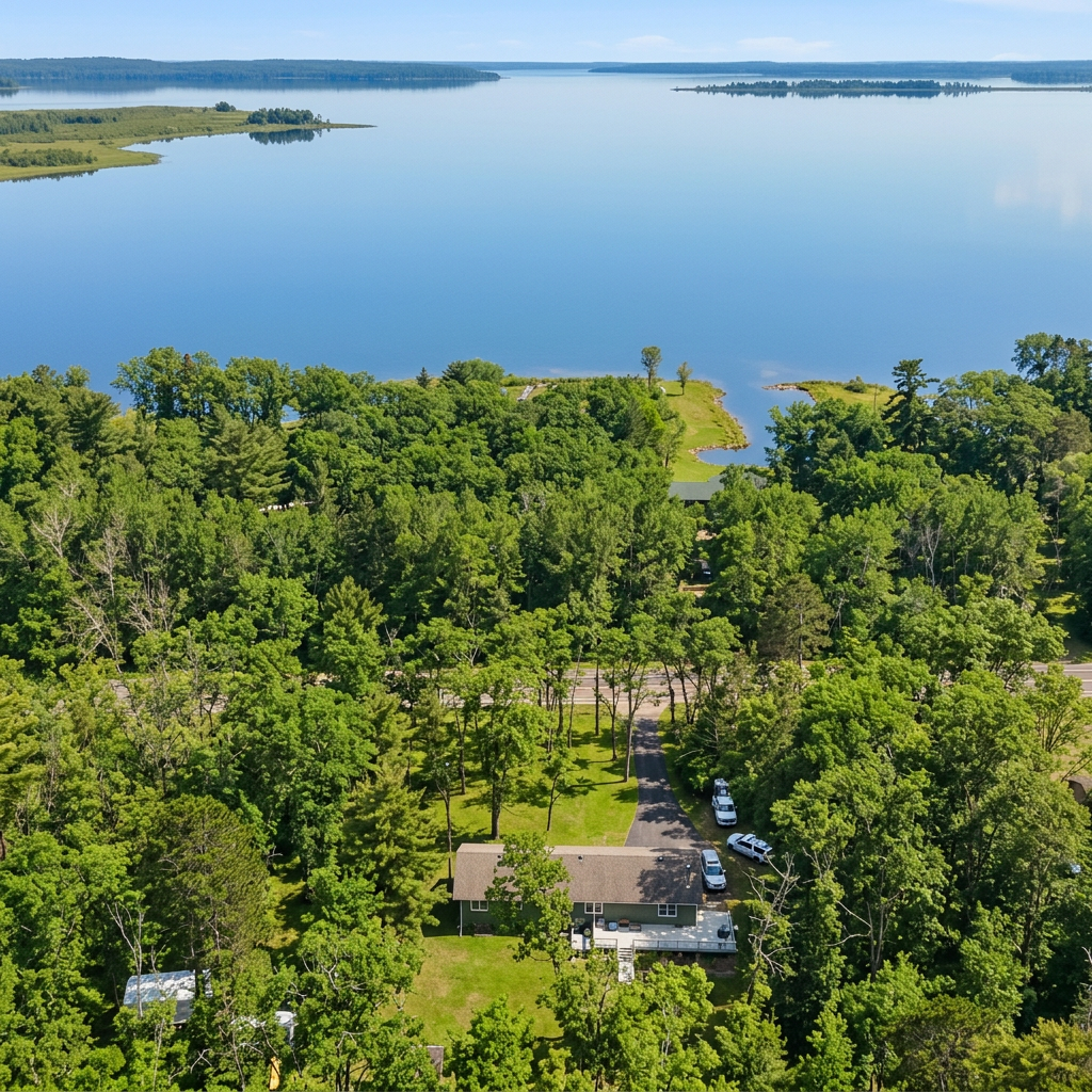 2.5 acres and lake access with your own dock right across the street.