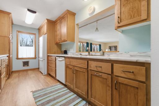 Lots of cabinet space and open to family room