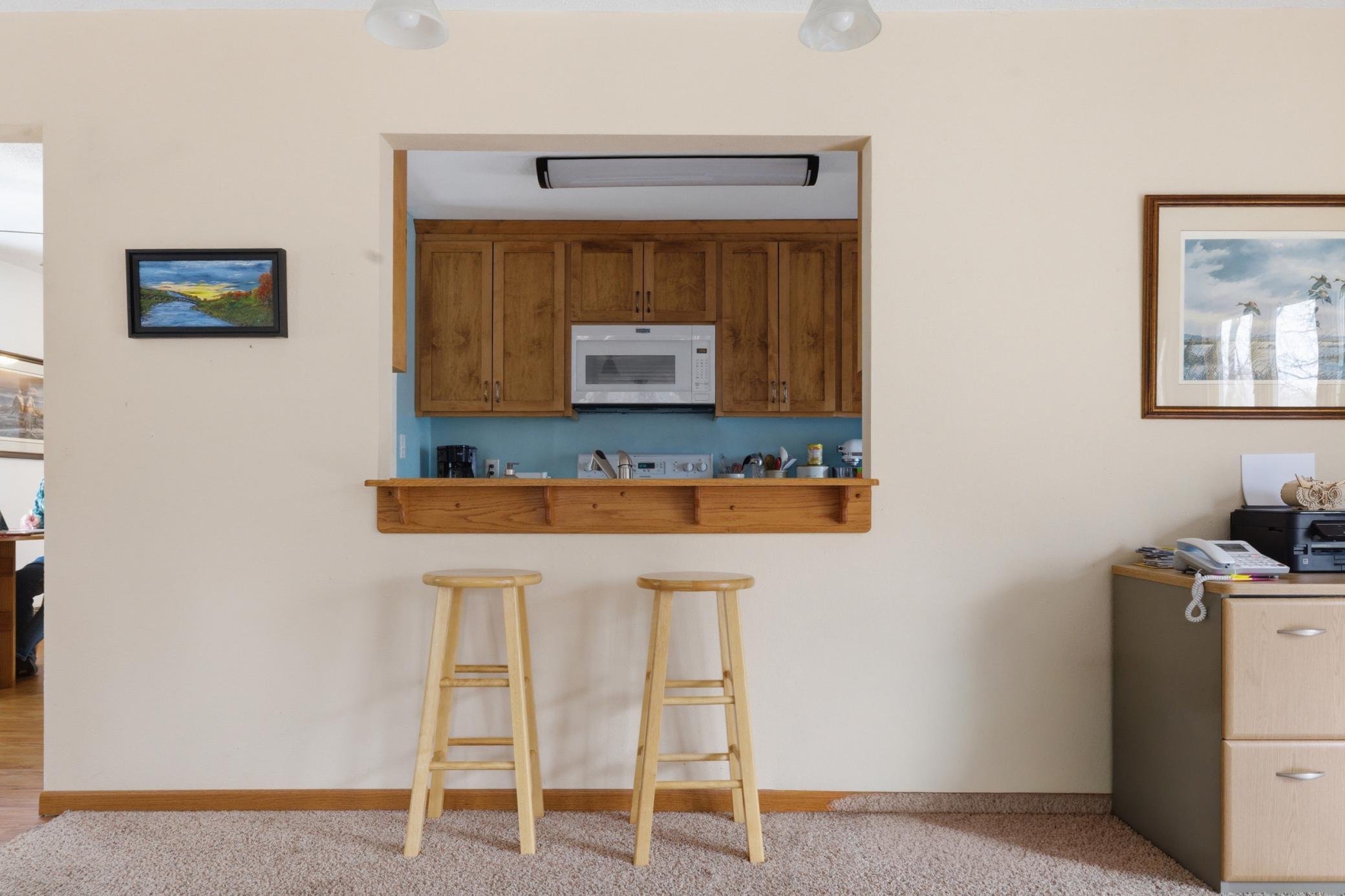 Family room window to kitchen