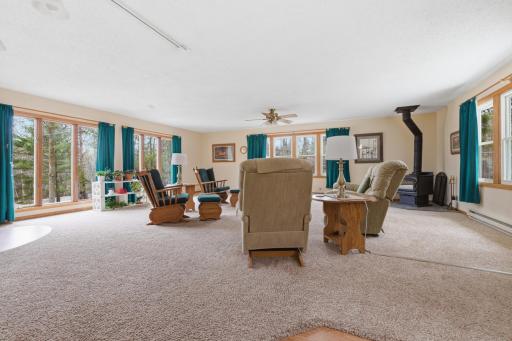 Family room with lots of windows
