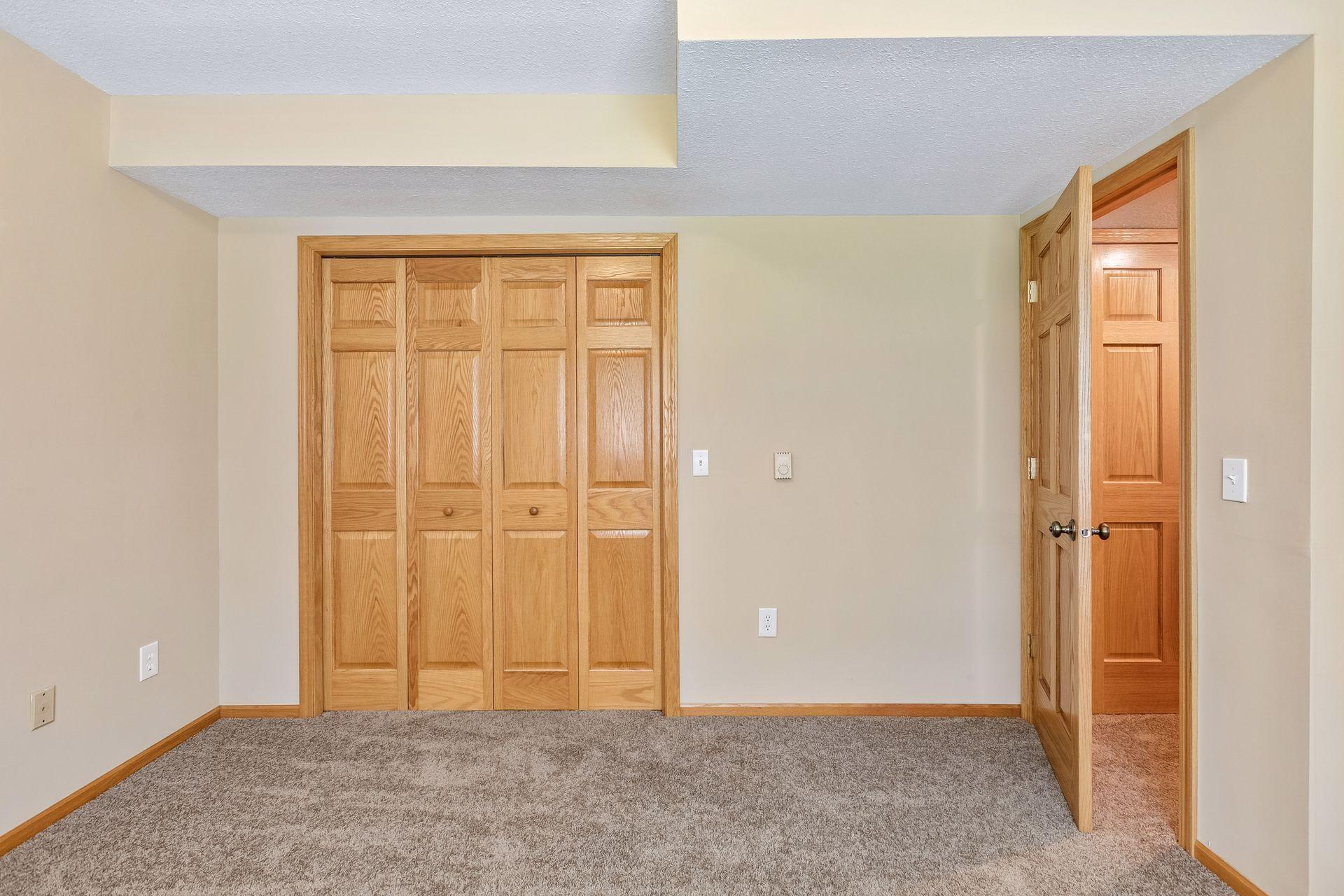 Downstairs bedroom with oversized large closet.