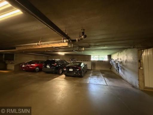 Heated assigned garage space with locker