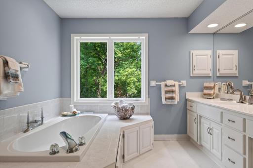 Unwind and relax in the comfort of your private soaking tub after a long day.