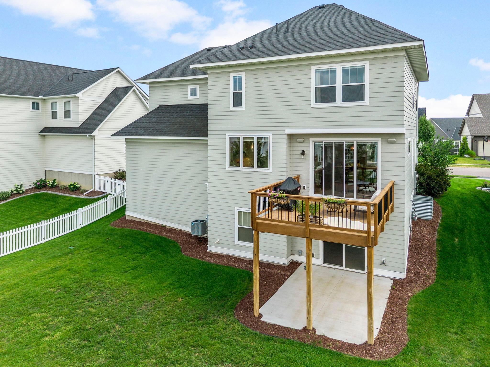 Enjoy outdoor living on the back deck and patio