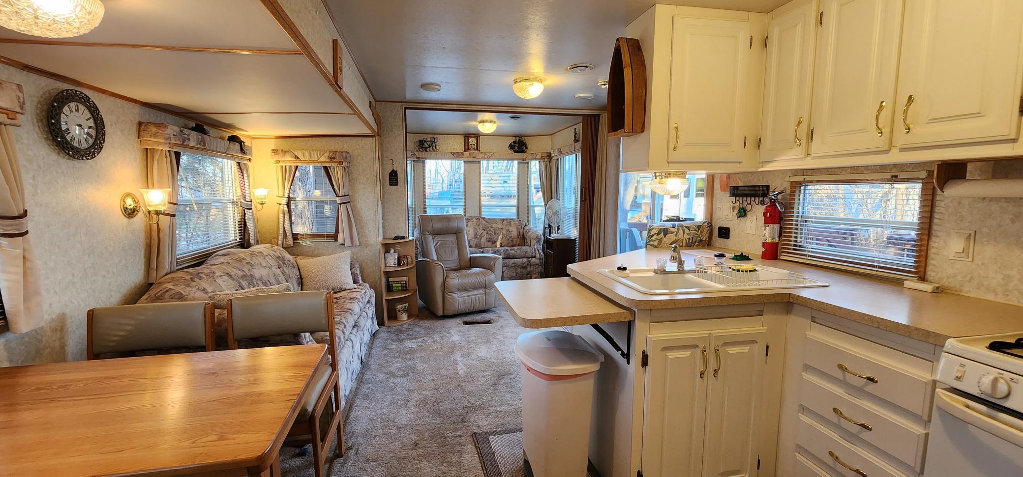 Kitchen Living Room and Den