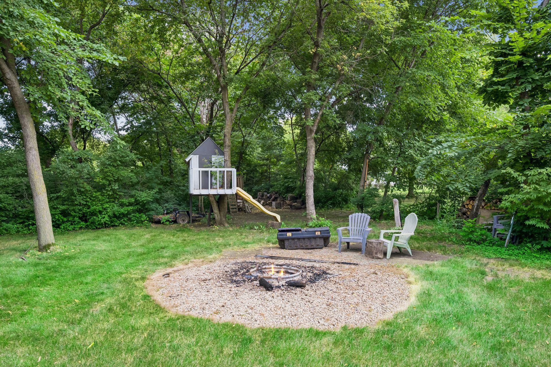 Private fire pit area