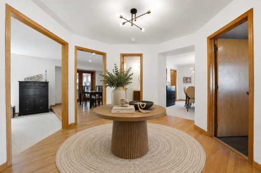 Need idea for the rotunda area? Take a look at these modern finishes to elevate the space. Photo edited to show the possibilities.