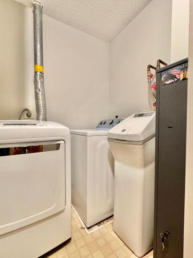 Laundry and mechanicals are all in here along with a narrow gun cabinet that stays. Its a good place to store guns or anything you want kept secure.