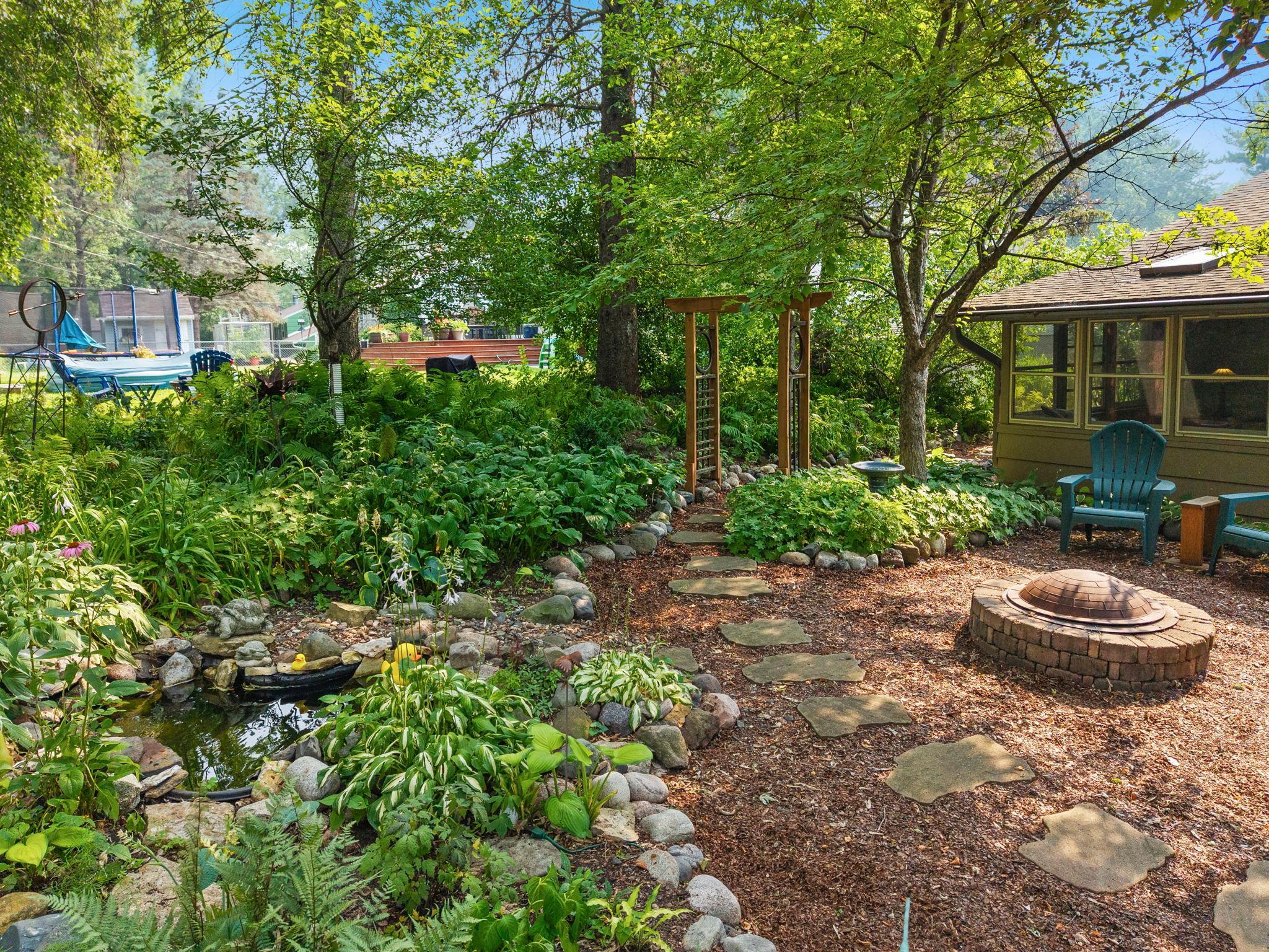 Water pond, gardens.
