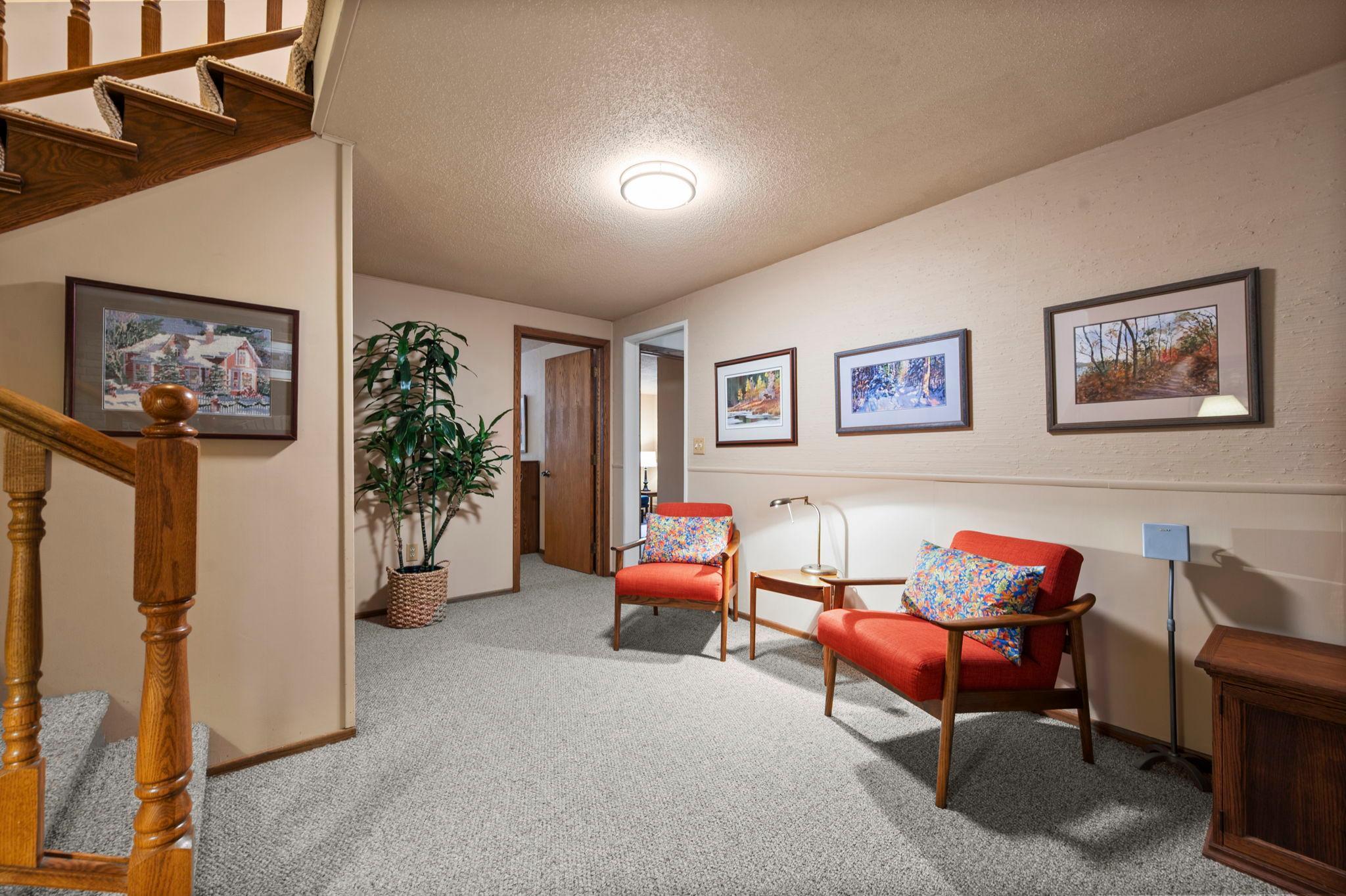 sitting area with storage closet