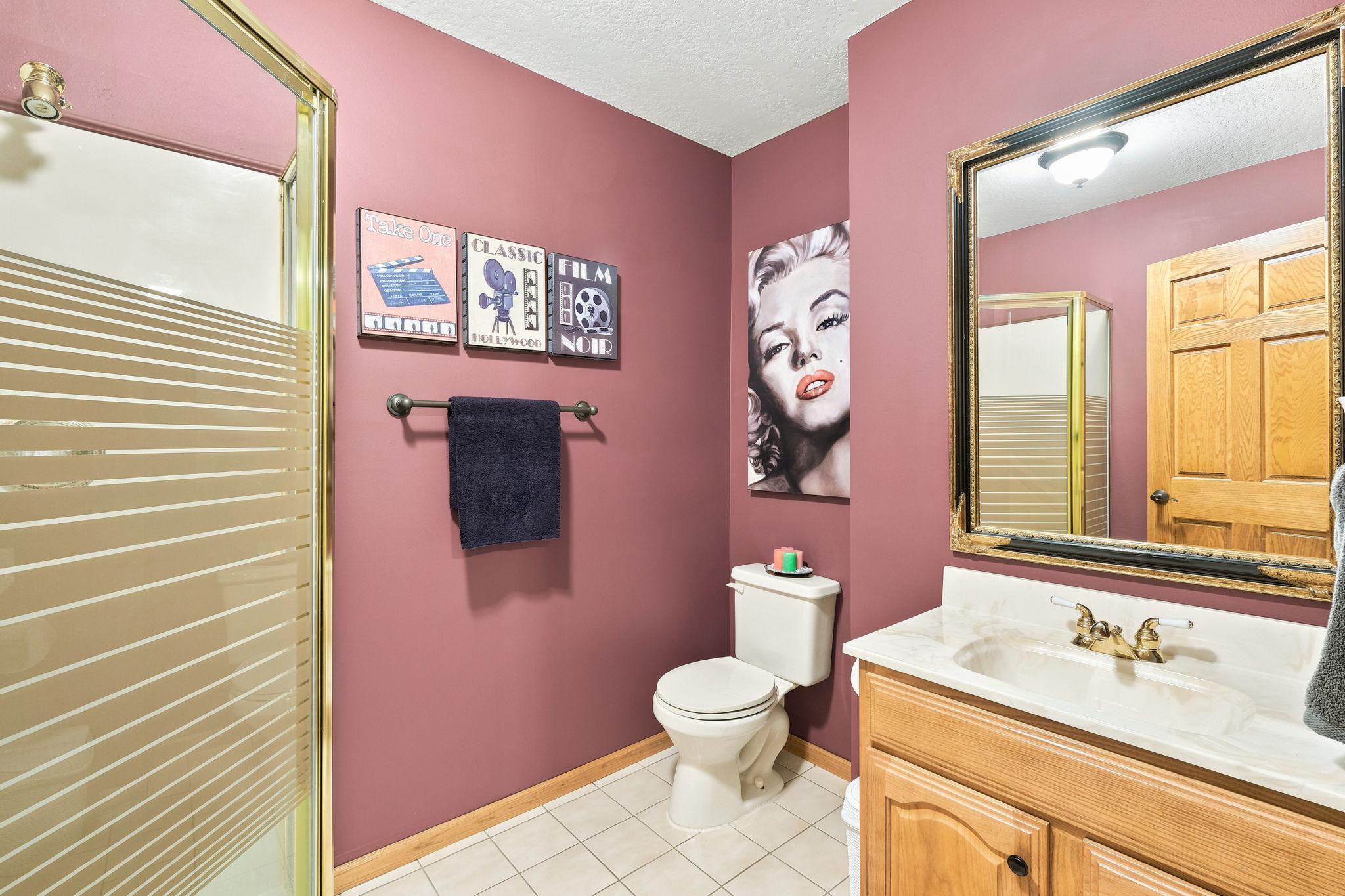 Lower level 3/4 bath.