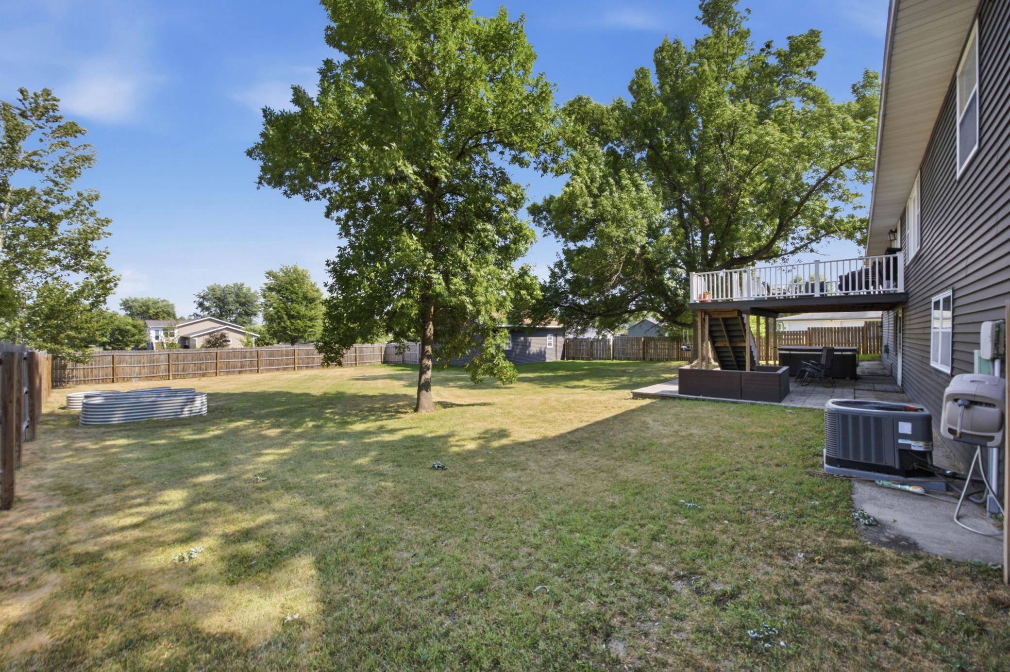 fully fenced backyard