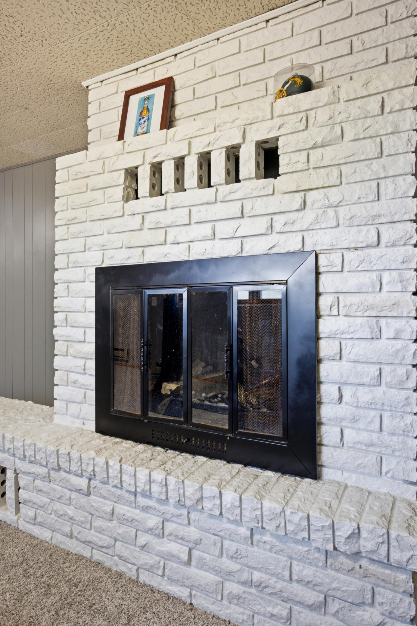 Wood burning fireplace