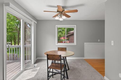 Dining room with fan