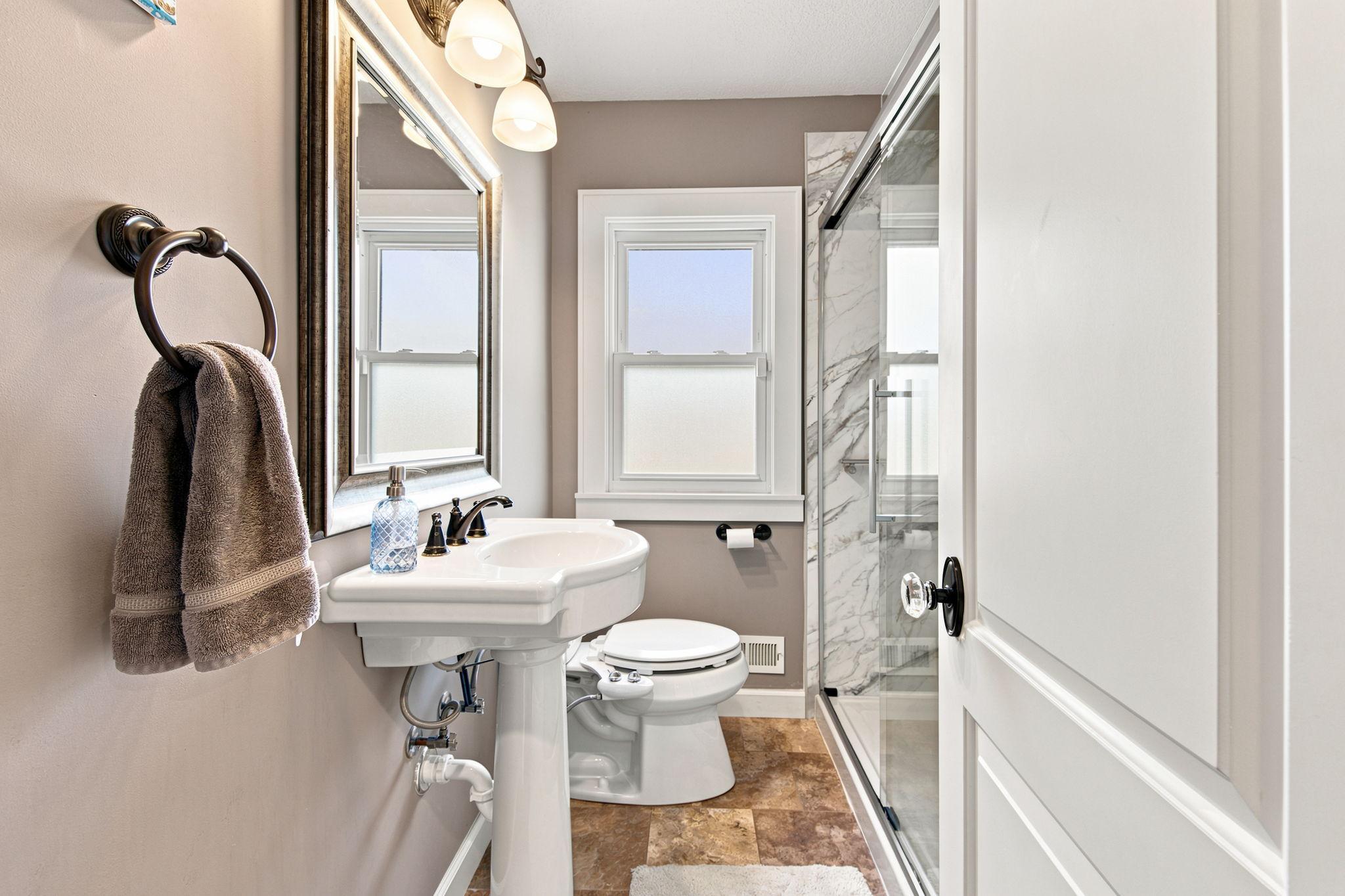 Main Floor 3/4 bath with custom shower