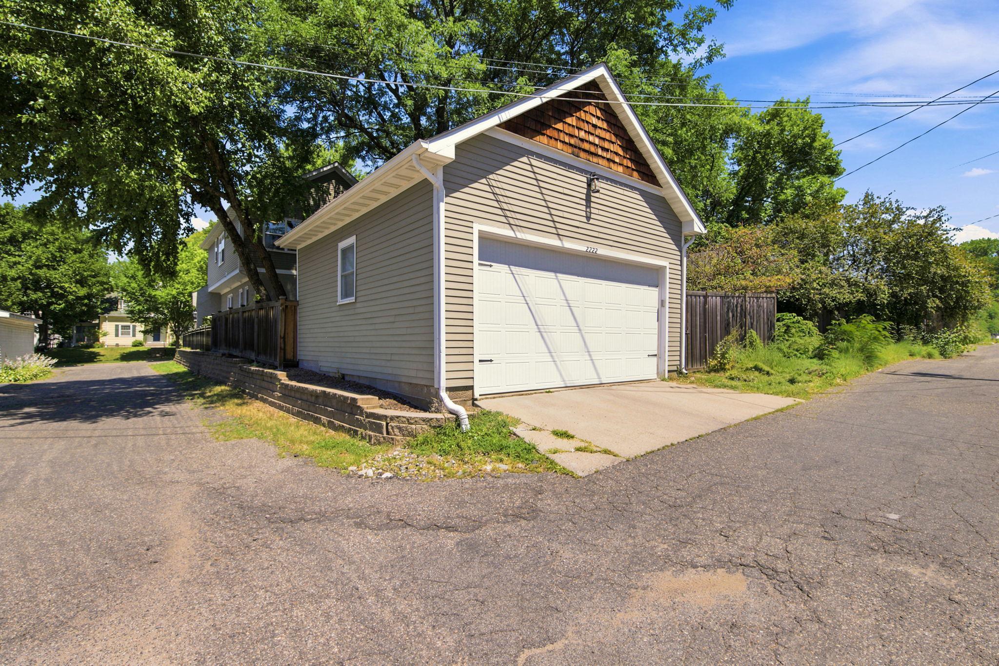 Wonderful newer oversized two car garage
