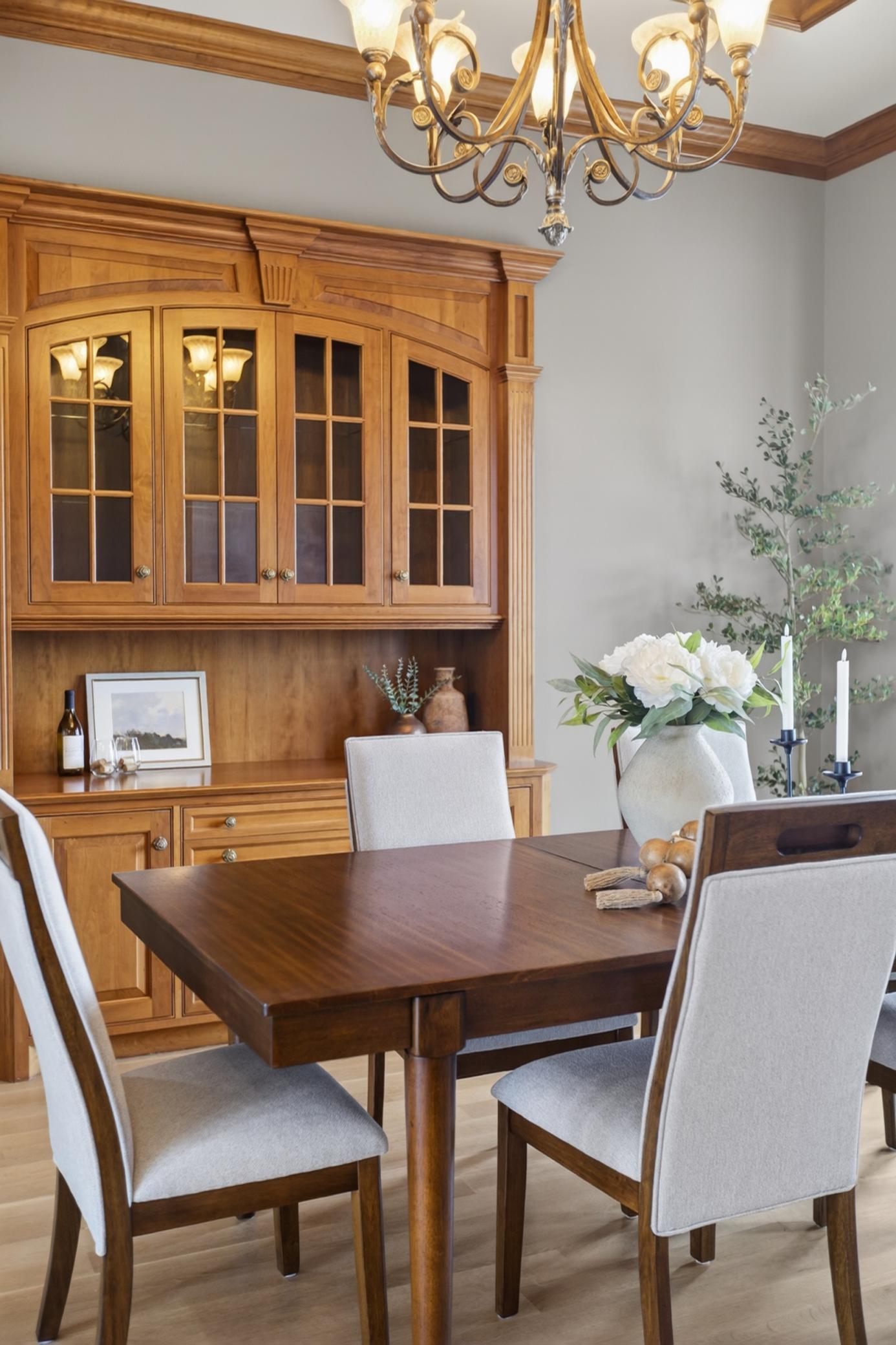Elegant formal dining room designed for holiday gatherings, dinner parties, and effortless entertaining.