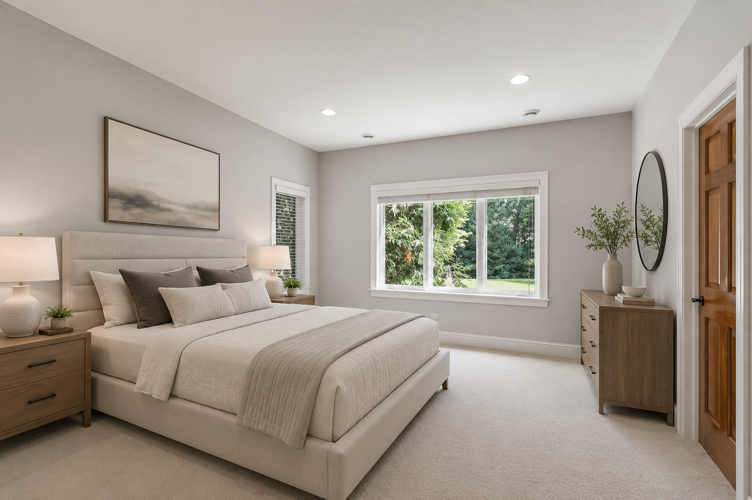 Versatile lower-level bedrooms with large windows and generous space create endless possibilities for private offices, a home gym, guest suites, or multigenerational living.