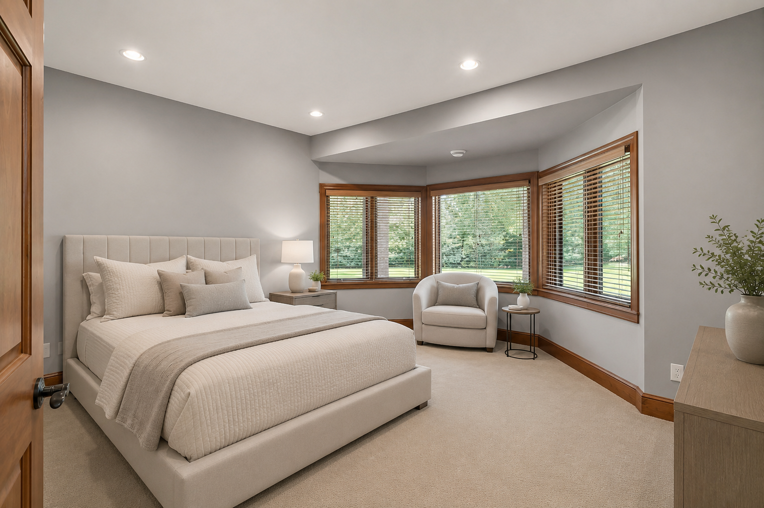 Three spacious lower-level bedrooms offer abundant natural light and exceptional privacy—ideal for guests, a home gym, private offices, or hobby space.