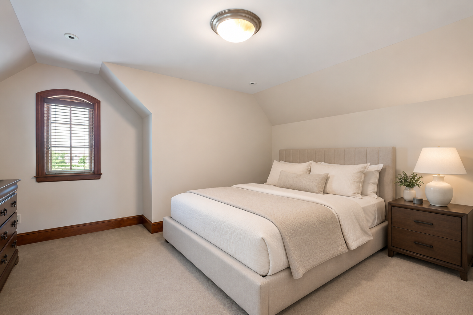 Private living quarters with the potential to add a full kitchen create an ideal space for multigenerational living, a live-in caregiver, aging parents, or long-term guests. Digitally Staged.