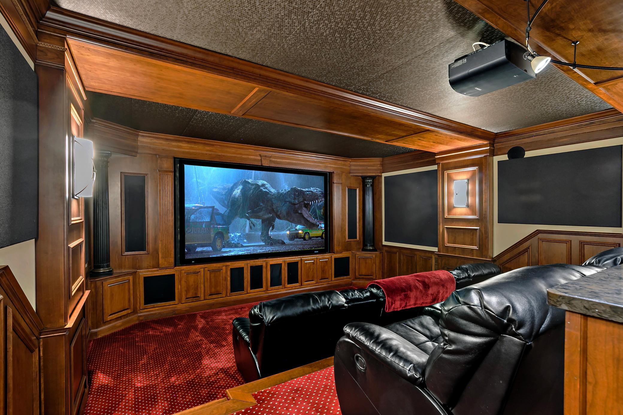 Custom-designed home theater with immersive cinema-quality viewing and the ability to add three additional screens for the ultimate sports entertainment experience.