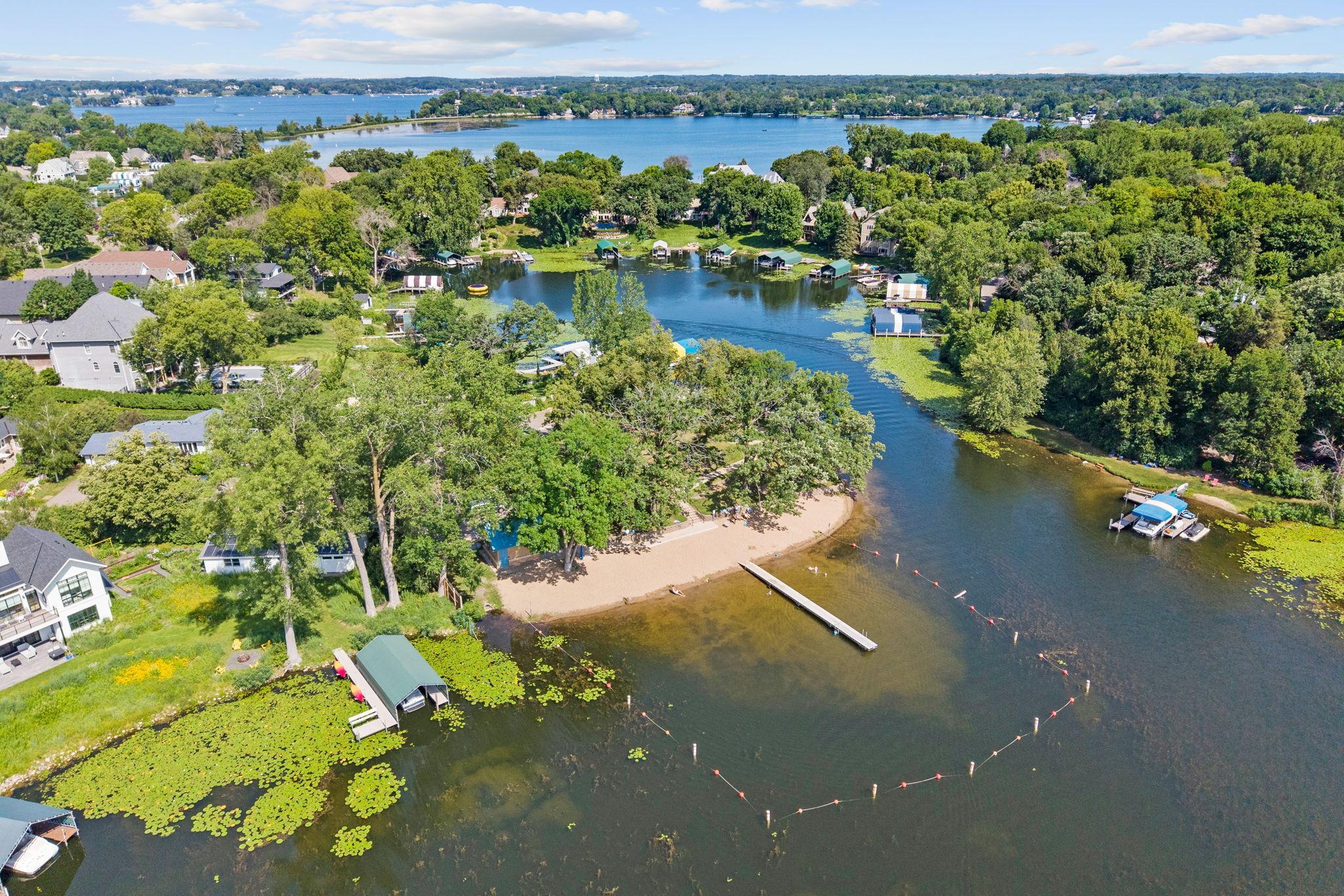 Libbs beach on Lake Minnetonka is a short walk away.