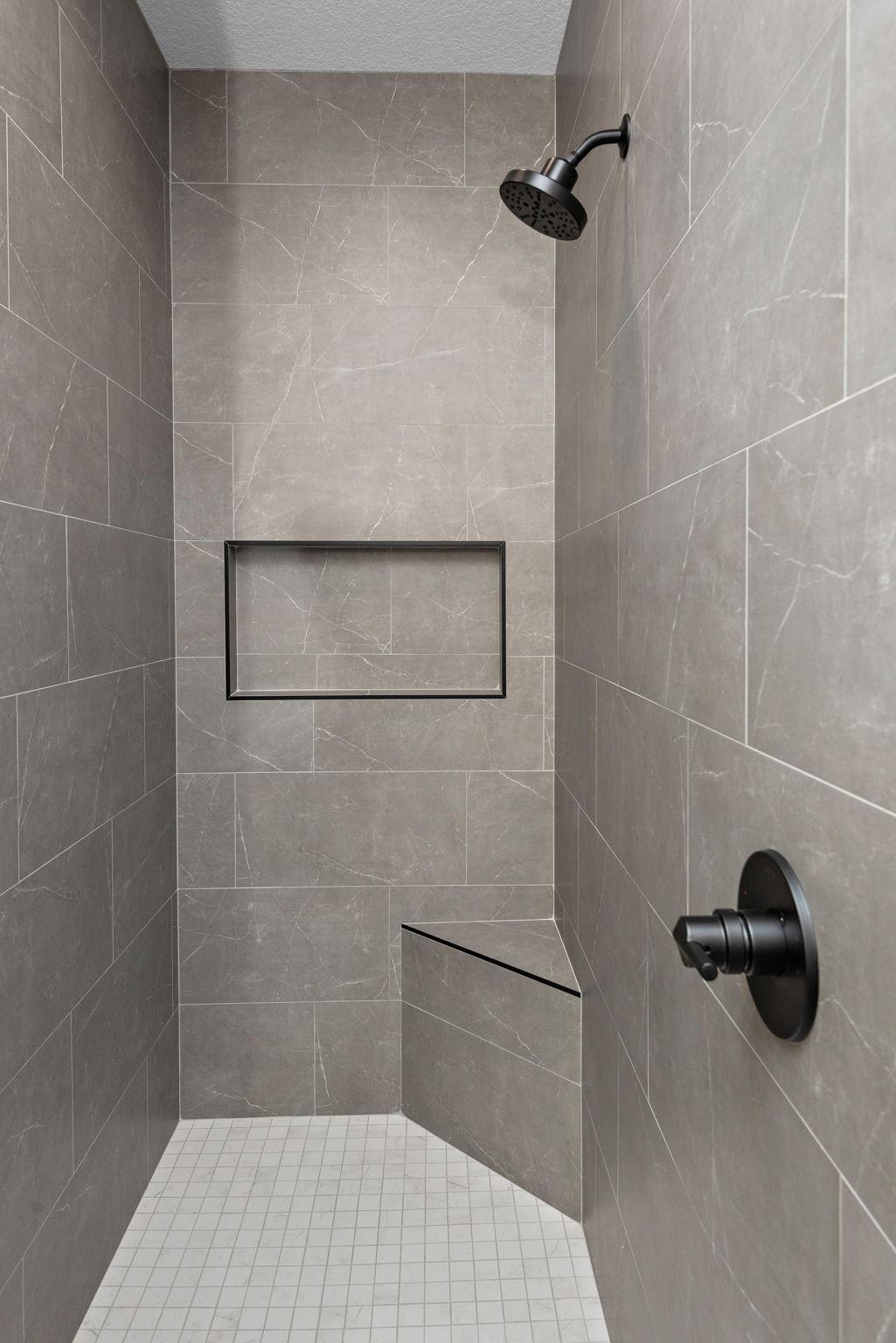 Large tile walk-in shower