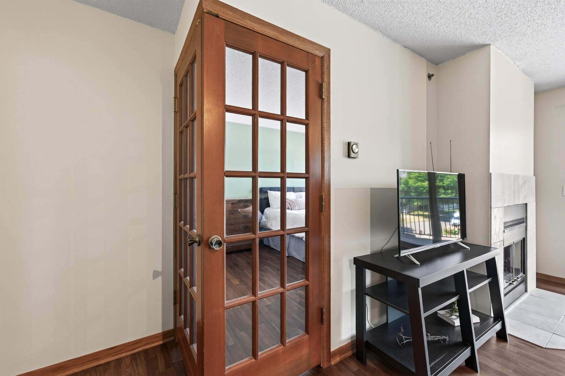 French Doors leading to bedroom