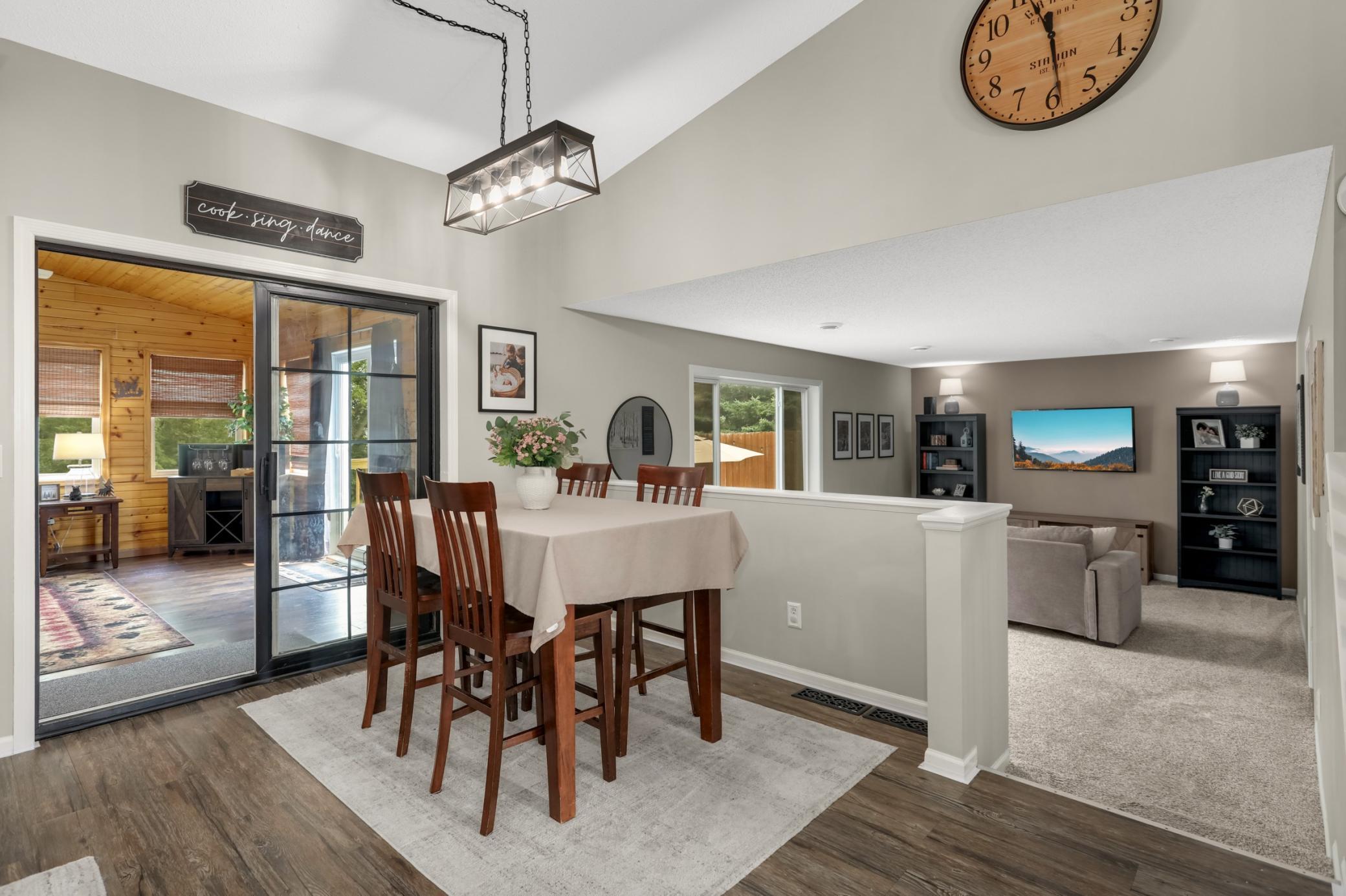 Informal dining space with direct access to the beautiful four-season porch.