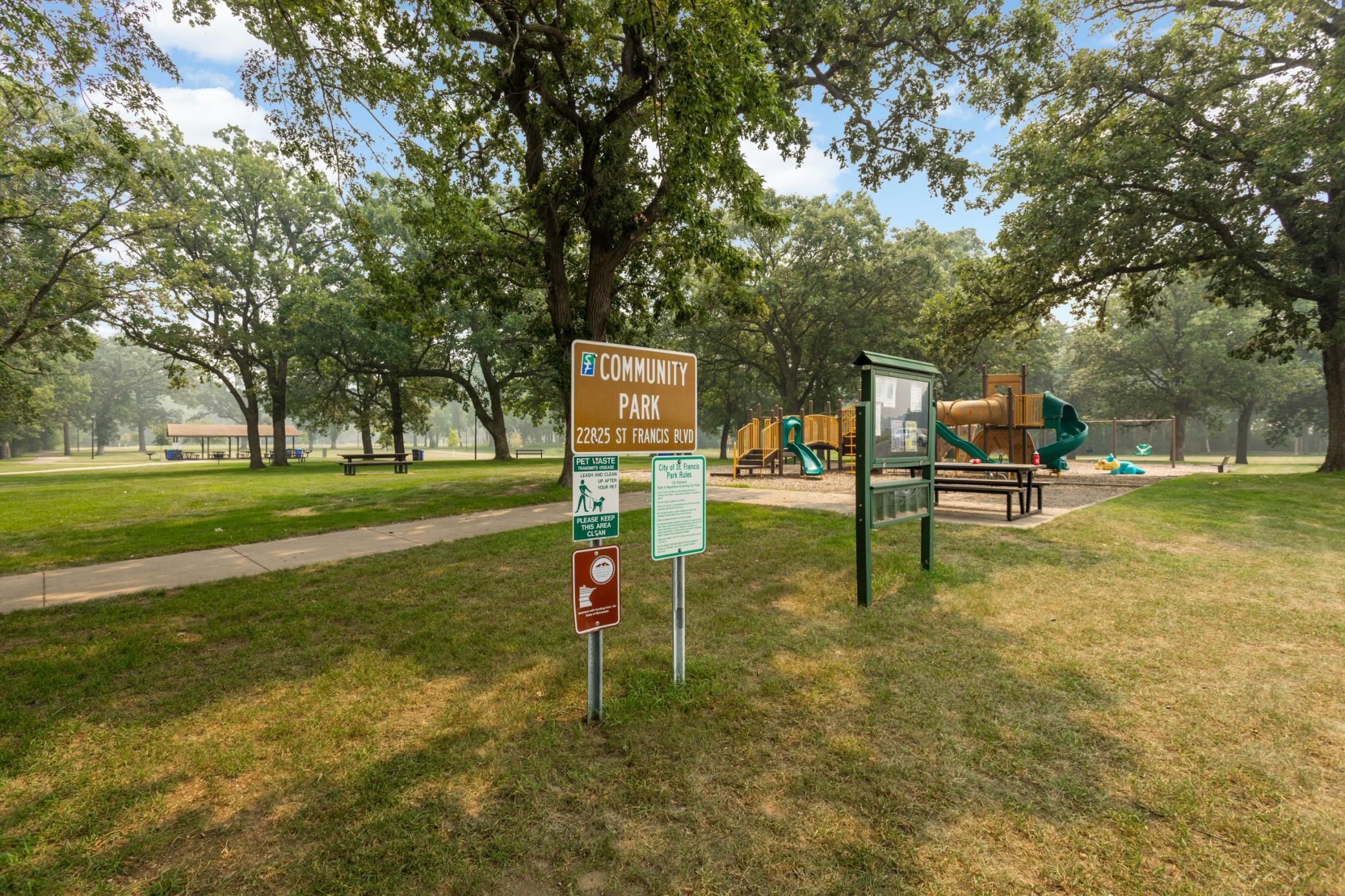 Just a short walk to the county park