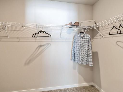 Spacious walk-in closet off the primary bathroom.