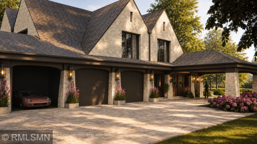 Garage and Porte-Cochere Elevation - JLS Artistic Rendering