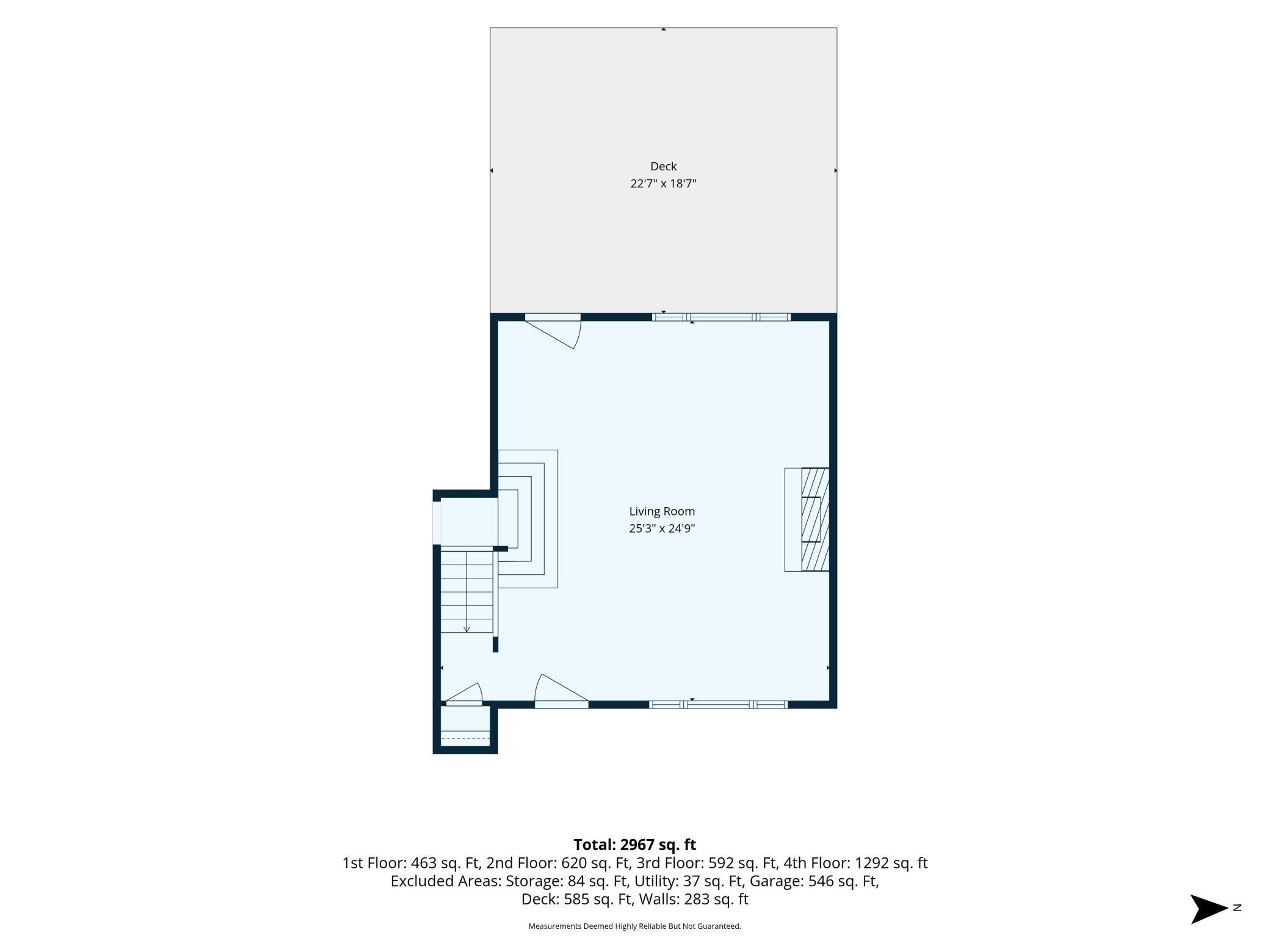 1400 Lia DR Ground Level Floorplan- Living Room