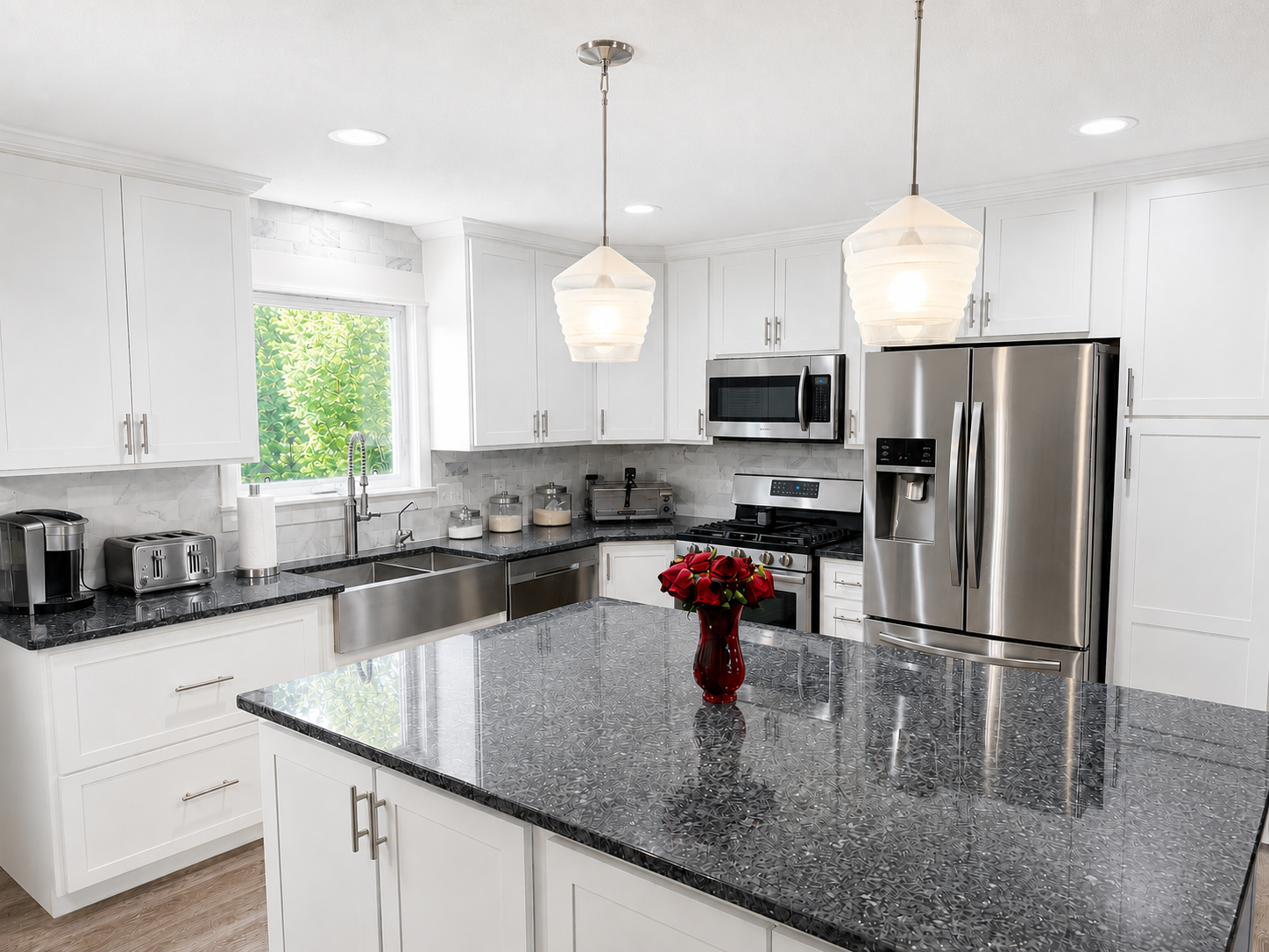 Updated kitchen-cabinets, countertops, fixtures and appliances