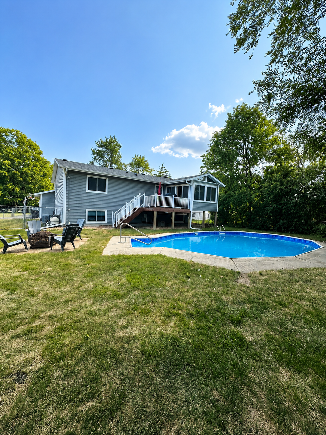 Heated in-ground pool ready for summer