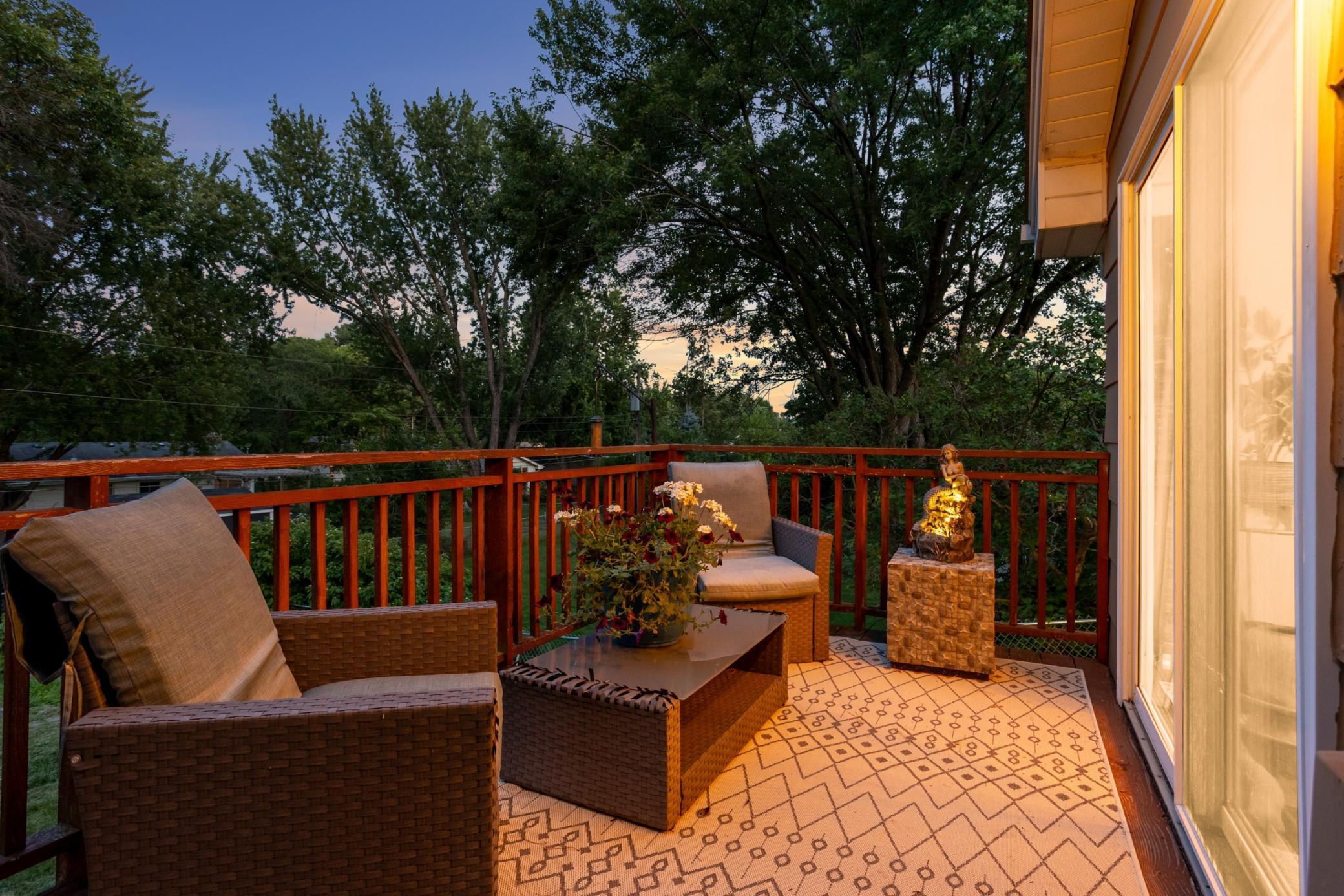 The back deck. A fantastic perch for morning coffee or dinner al fresco.