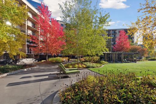 Find a quiet spot on the plaza to read and soak up the sun.